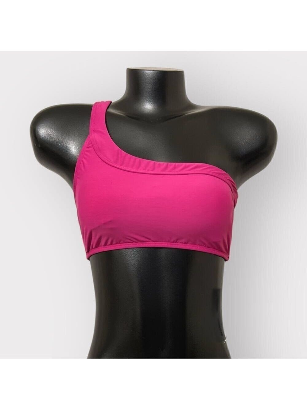 Fortune Swimwear NEW One-Shoulder Swim Top sz Medium Pink Pomegranate Asymmetric
